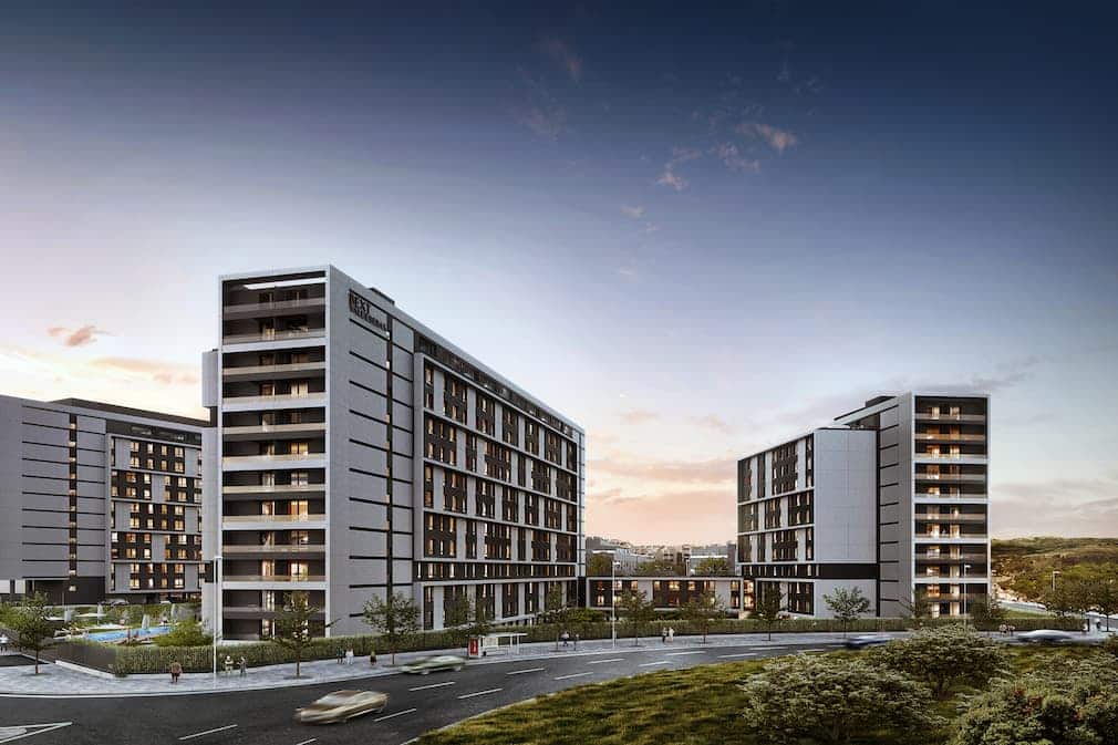 exteriores de la próxima inauguración de Bext Valdebebas en Madrid | 2025 | Alquiler de estudios, pisos de 1 y 2 habitaciones